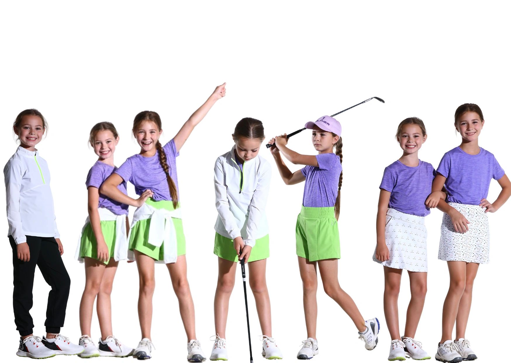 Girls Light Blue Gingham Golf Tee and Shorts